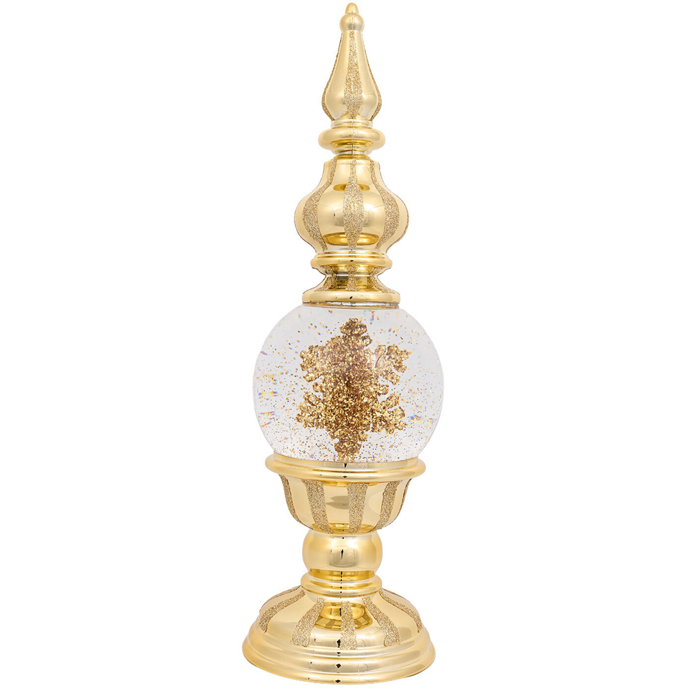 Spindle with LED Spinning Snowflake Gold Image 1