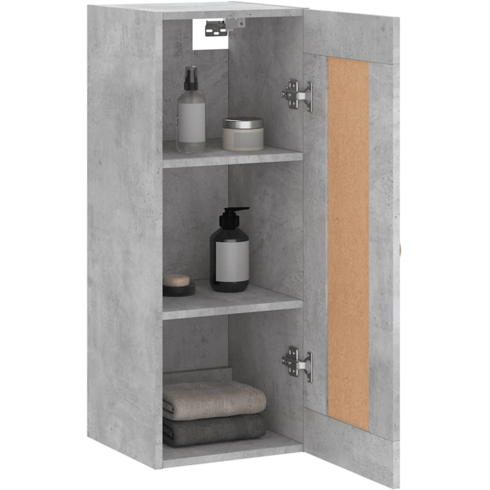 vidaXL Single Door Concrete Grey Wall Mounted Slim Cabinet Image 5