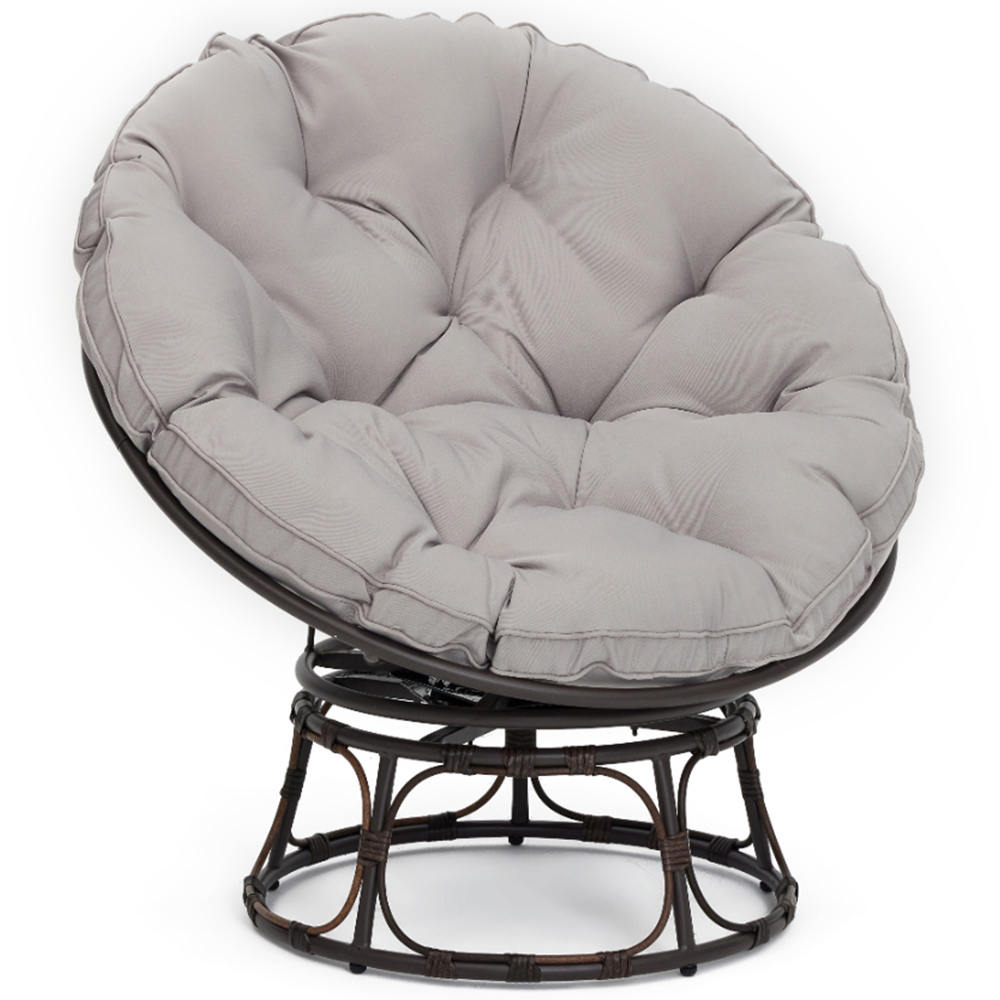 Home Detail Monica Brown and Grey Swivel Papasan Chair Image 2