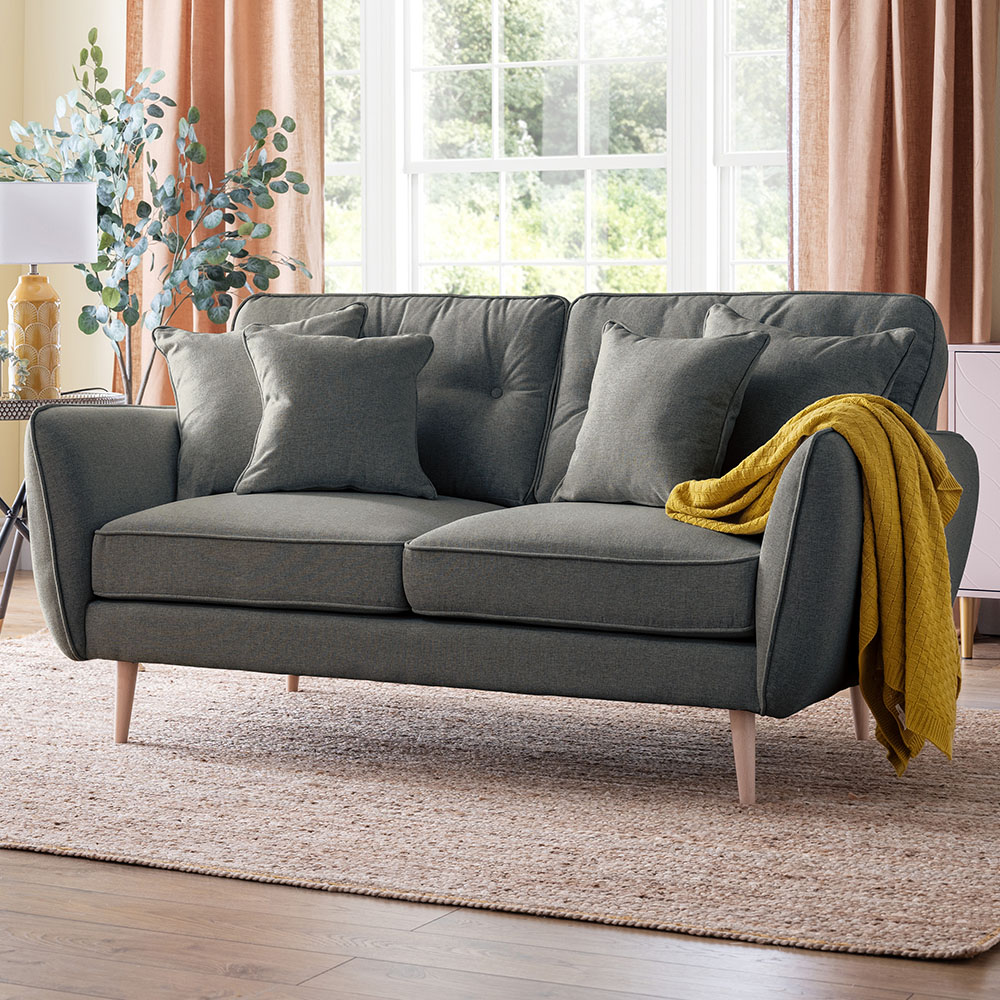 Opry Faro 2 Seater Button Back Slate Sofa Image 1