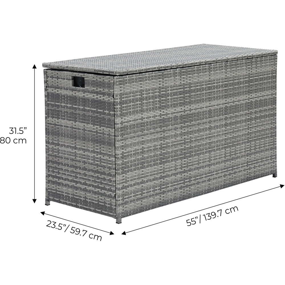 Teamson Home Grey Wicker Patio Storage Chest 154 Gallon Image 7