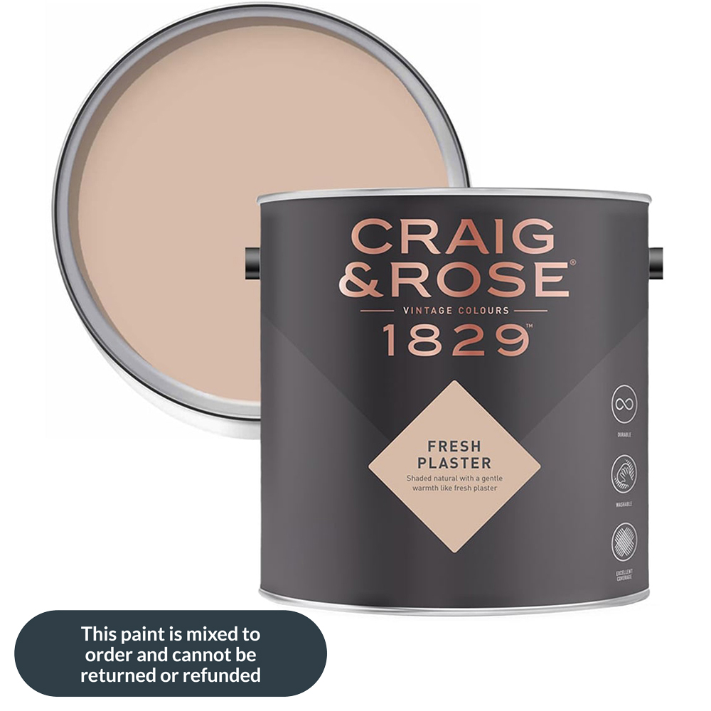 Craig & Rose Kitchen and Bathroom Fresh Plaster Eggshell Paint 750ml Image 1