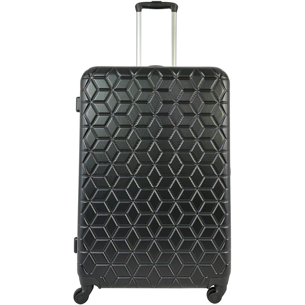 Travel Gear Geometric Suitcase Black Large Image 3