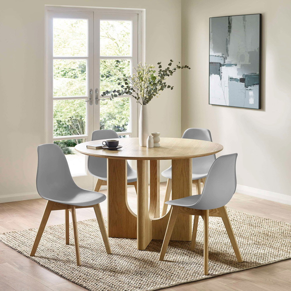 Julian Bowen Agatha Set of 2 Grey Plastic Dining Chair Image 7