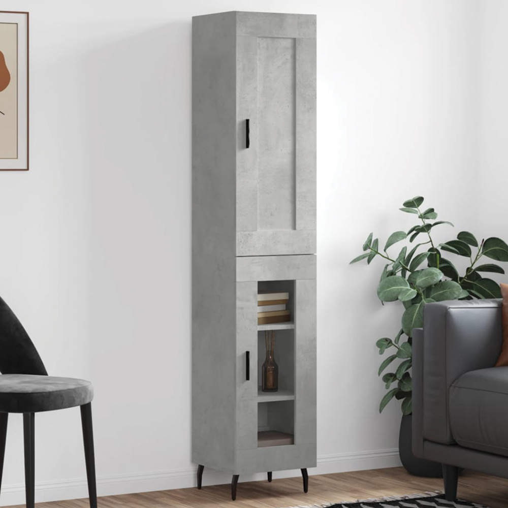 vidaXL 2 Door Concrete Grey Highboard Image 1
