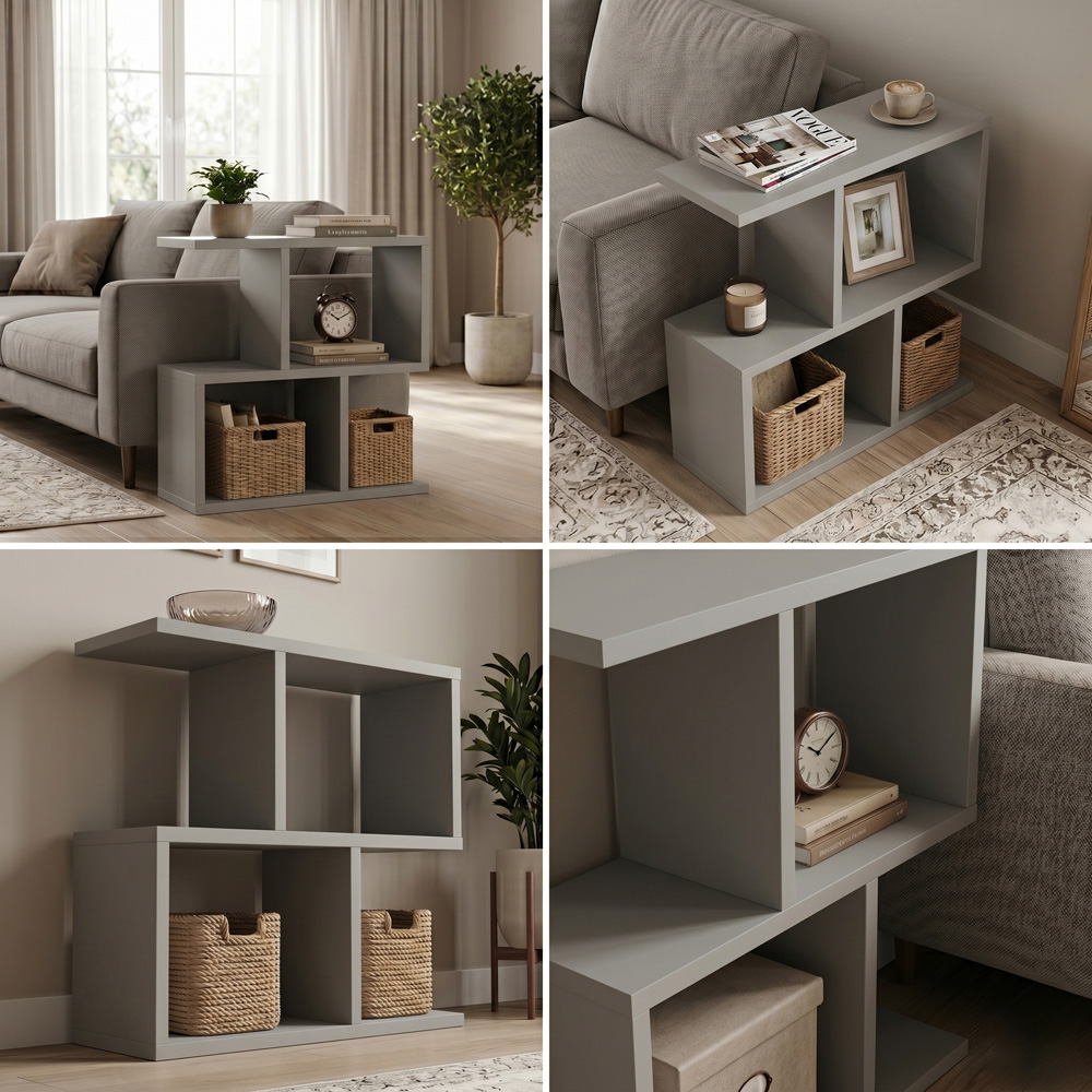 Shefa Line Eden 4 Shelf Grey Side Table Image 8