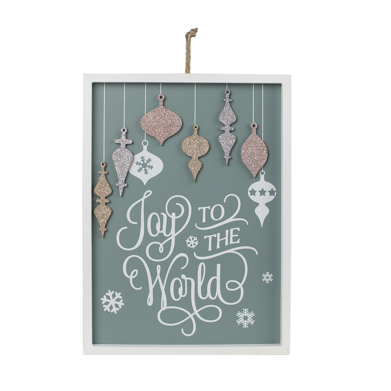 Pastel Christmas Glitter Framed Plaque Image 3