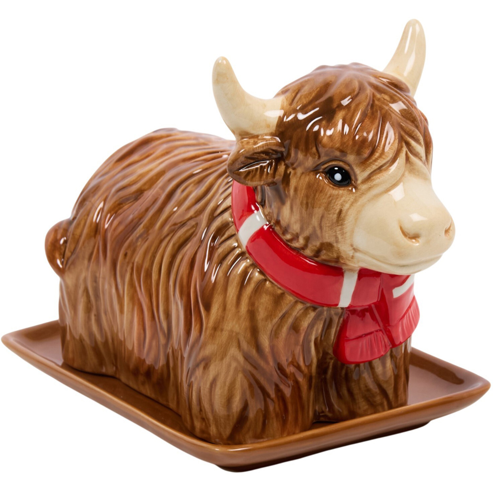 Highland Cow Shaped Butter Dish Brown Image 4