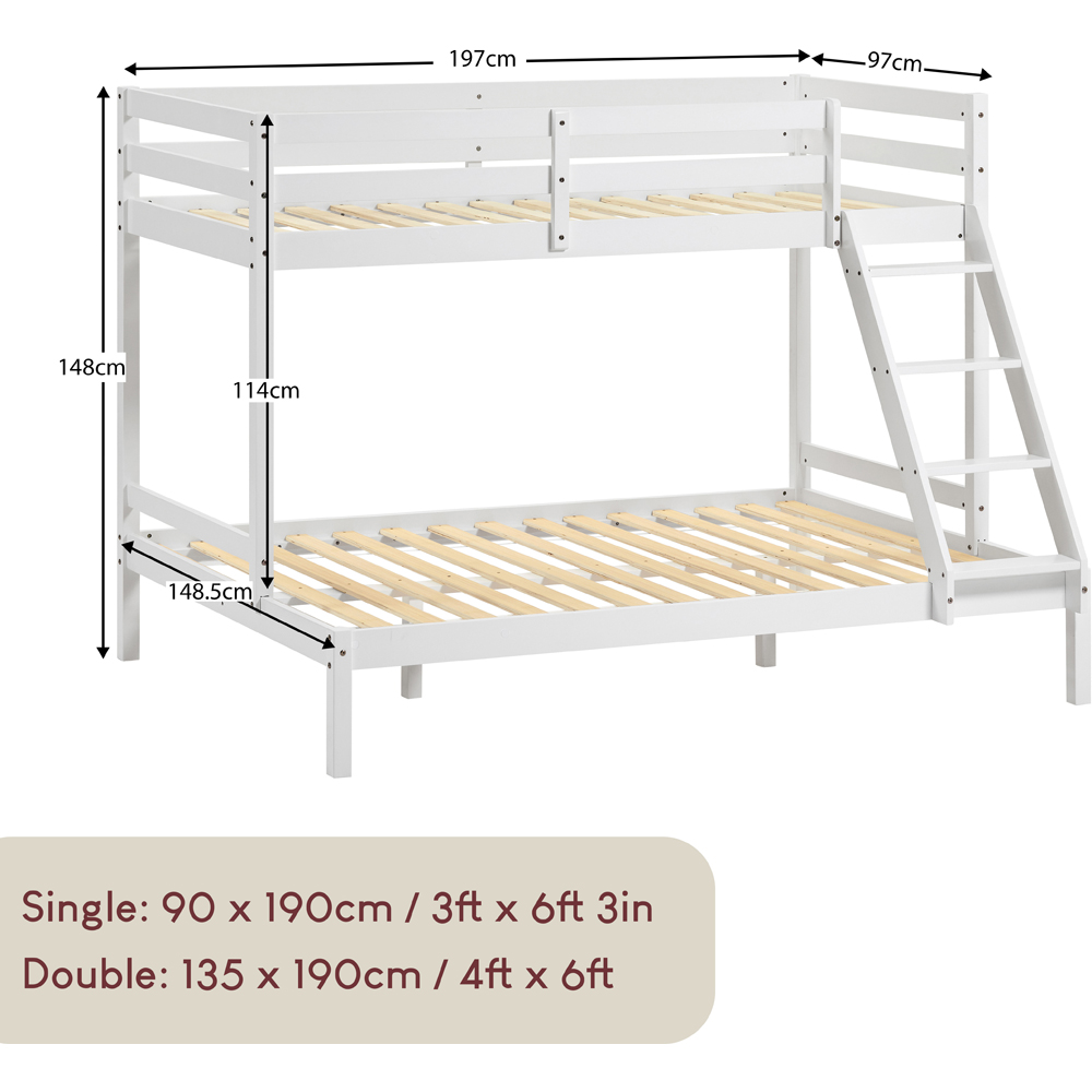 VIDA DESIGNS Sydney White Triple Sleeper Bunk Bed with Foam Mattress Image 8