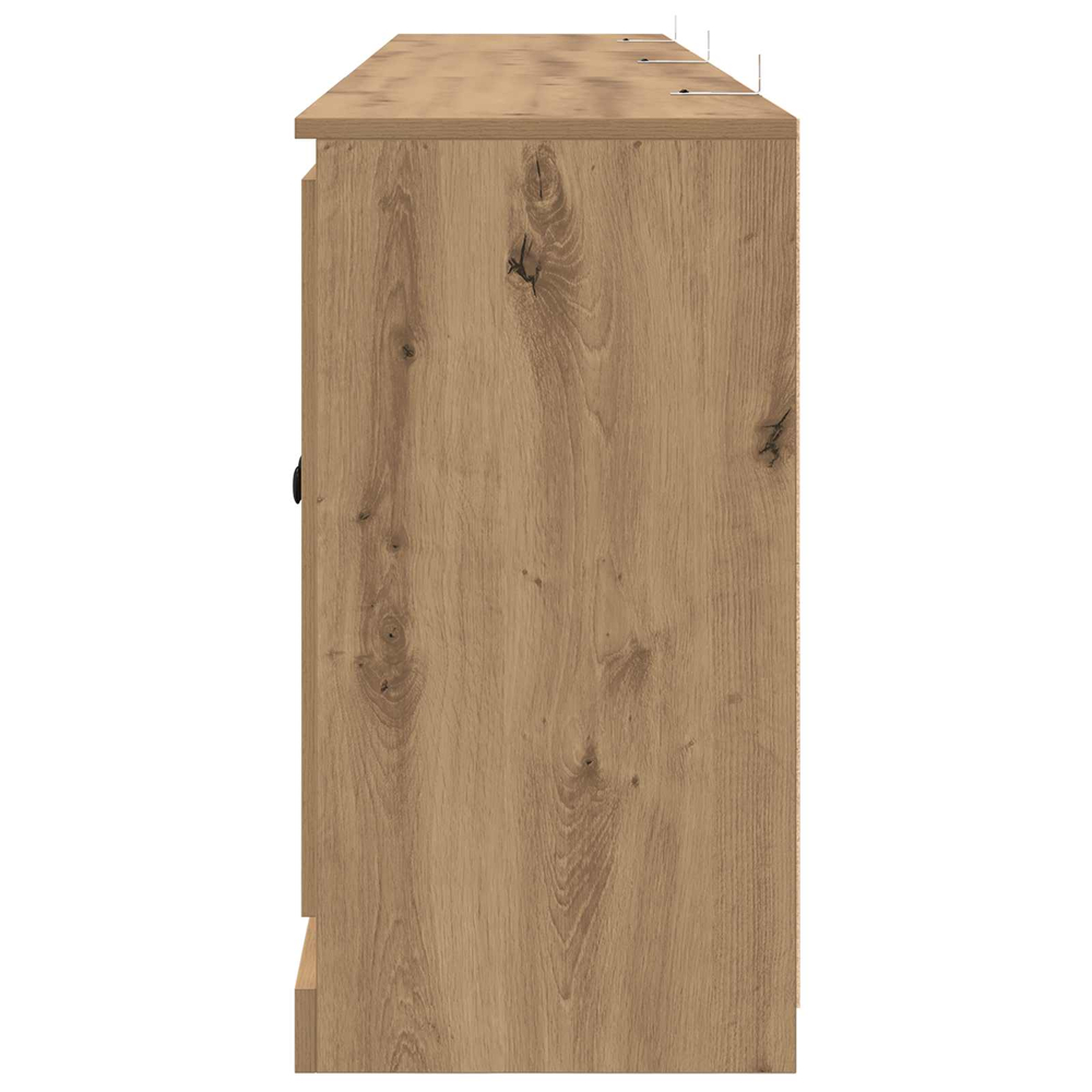 vidaXL 4 Door 3 Drawer Artisan Oak Modern Sideboard Set of 3 Image 8