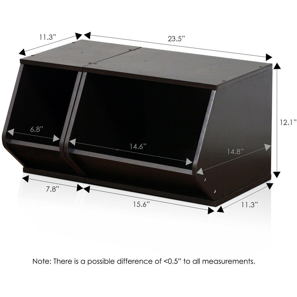 Walplus KidKanac 2 in 1 Espresso Stacking Storage Set Image 5