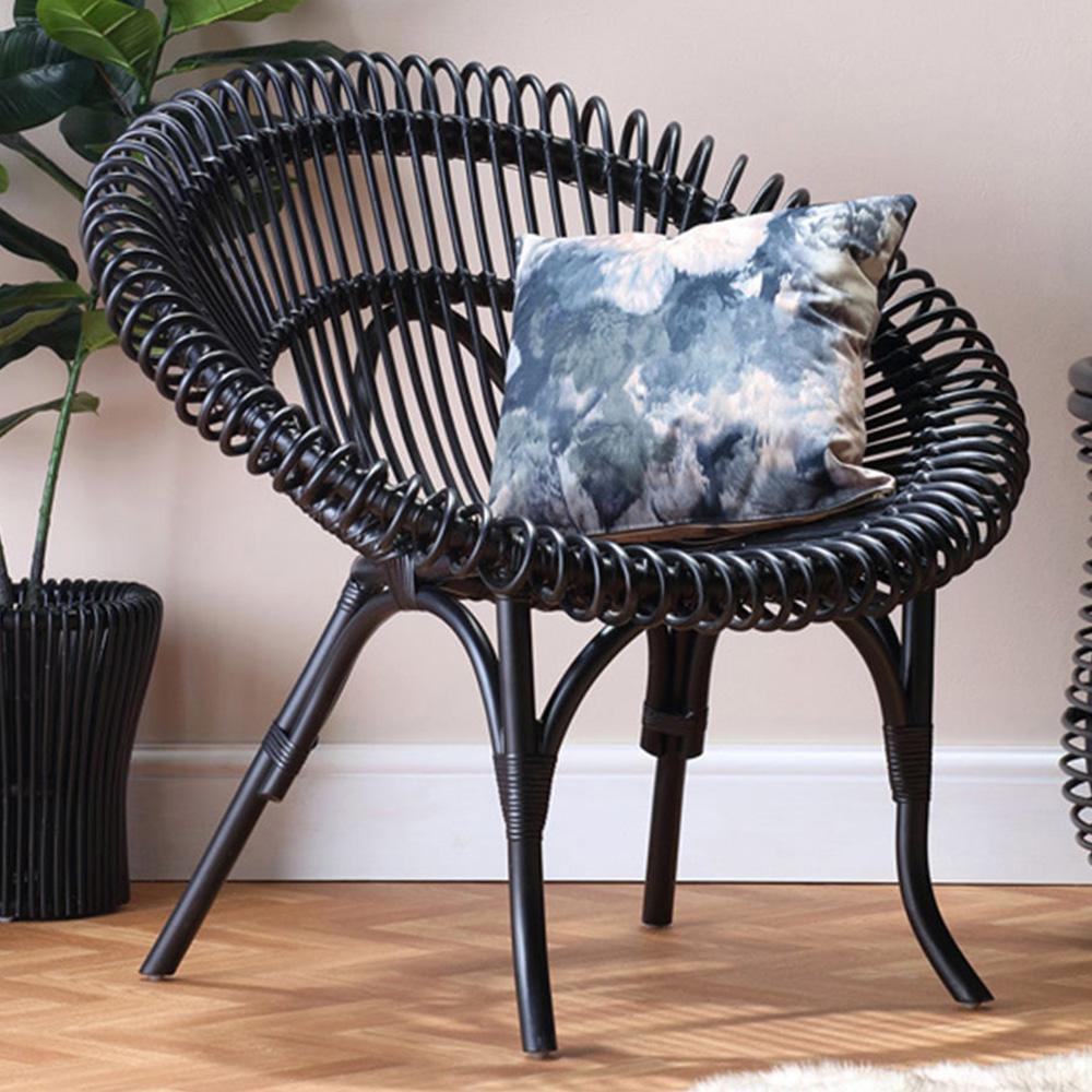 Desser Shanghai Black Rattan Wicker Chair Image 1