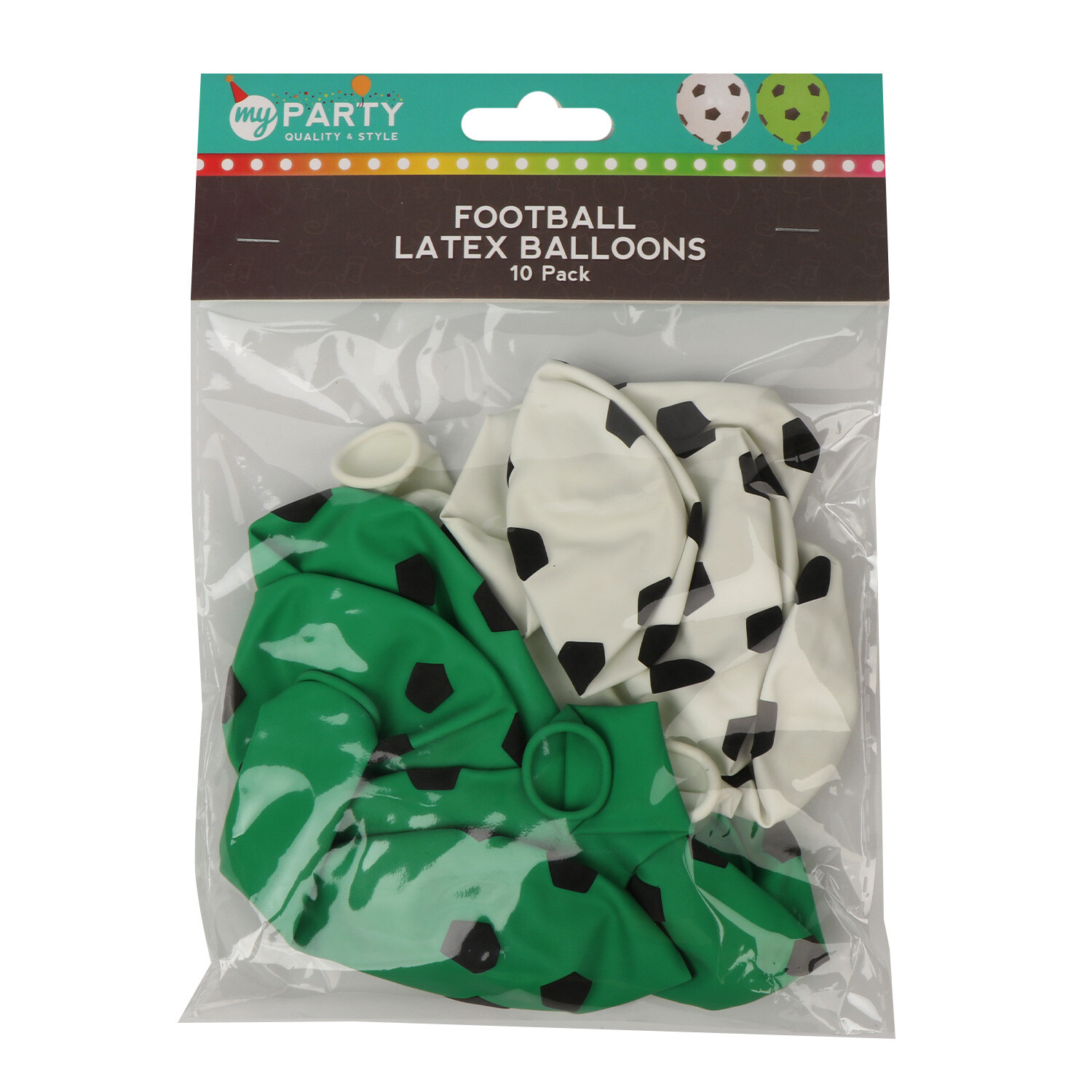 Pack of 10 Football Balloons - Green Image