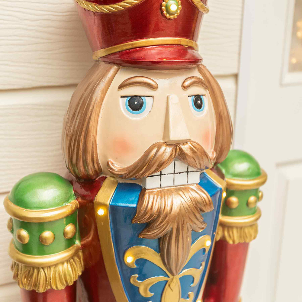 The Christmas Centre Red Green and Blue LED Lights Traditional Nutcracker Soldier 4.5ft Image 4