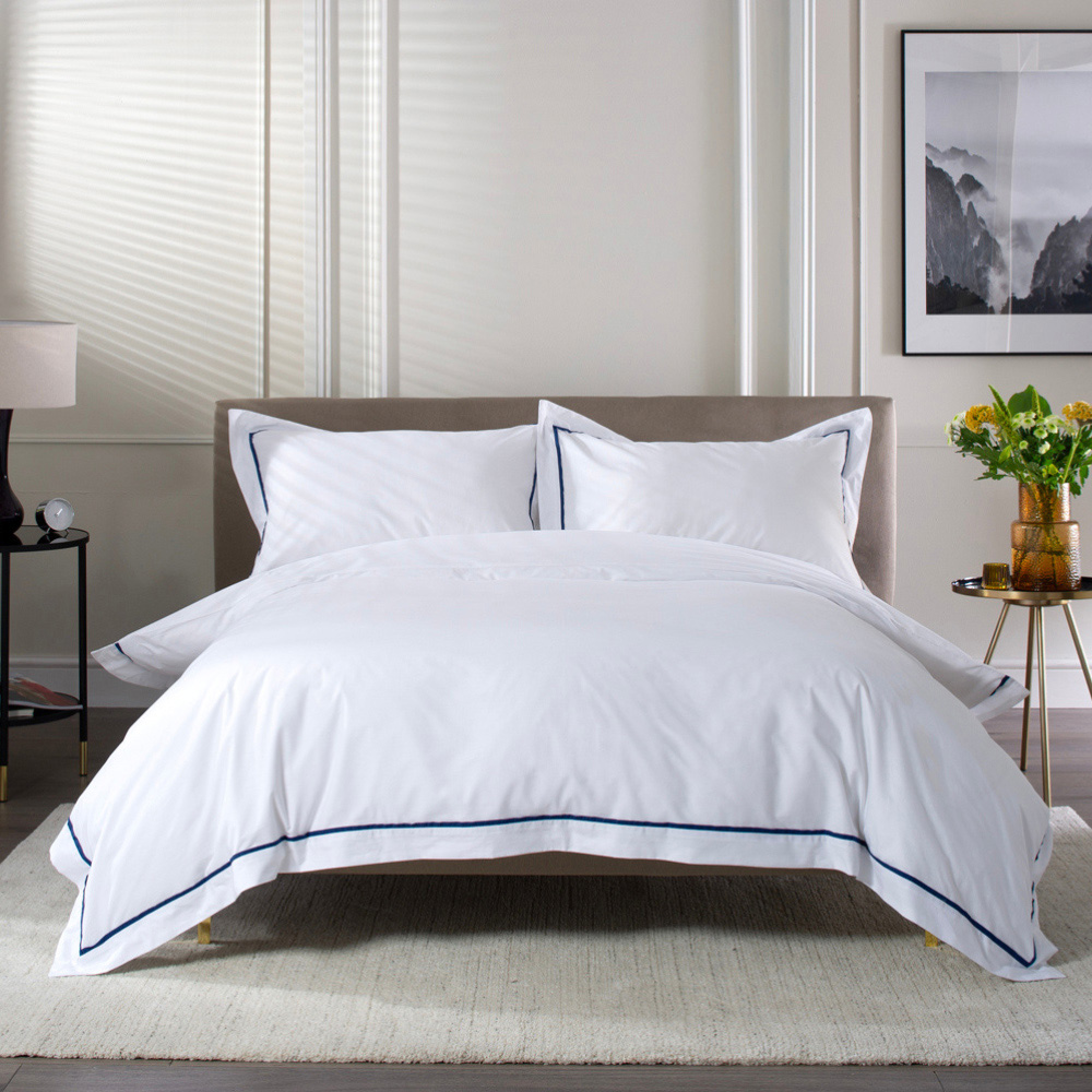 The Lyndon Company Hampstead King Size Blue Duvet Set Image 1