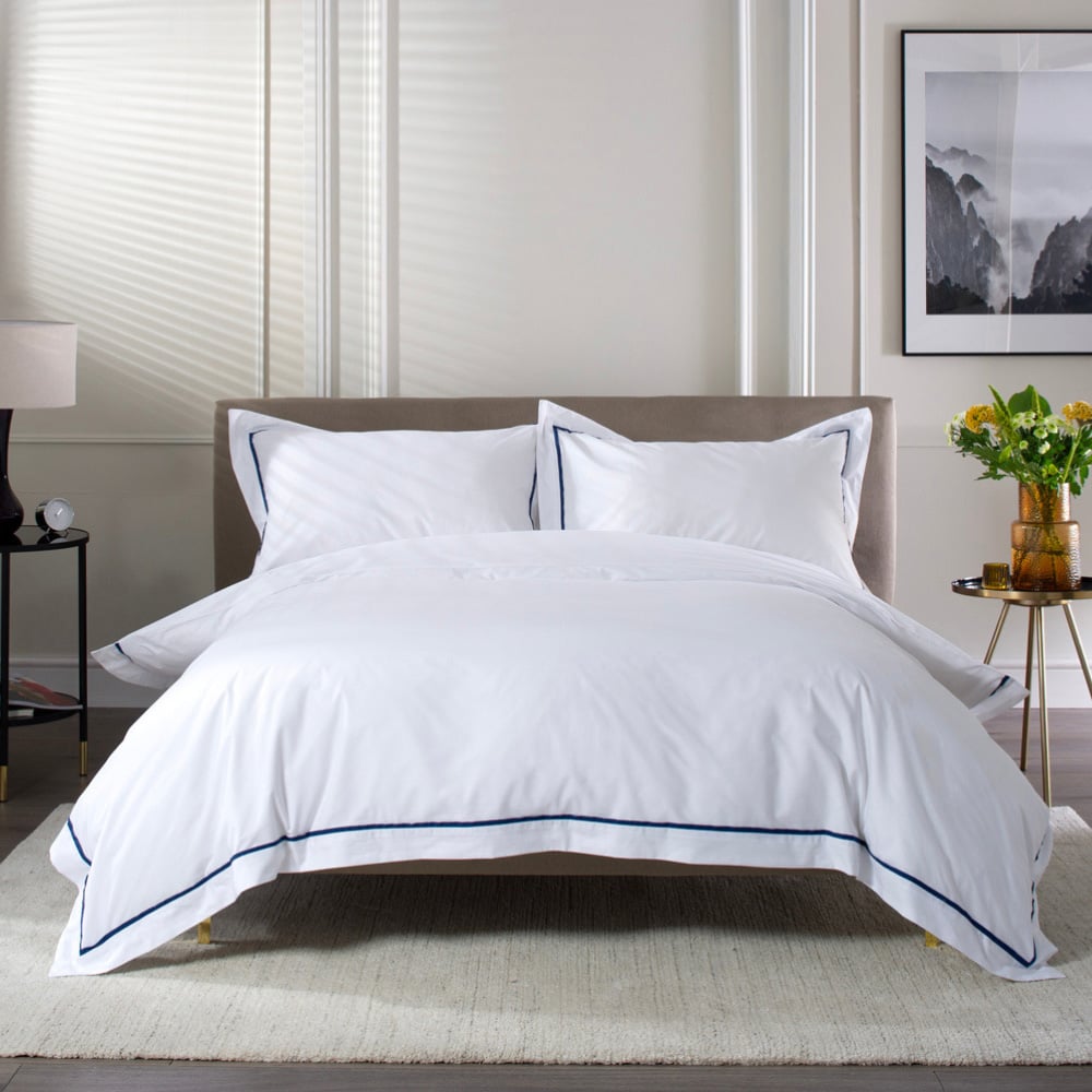 The Lyndon Company Hampstead Double Blue Duvet Set Image 1