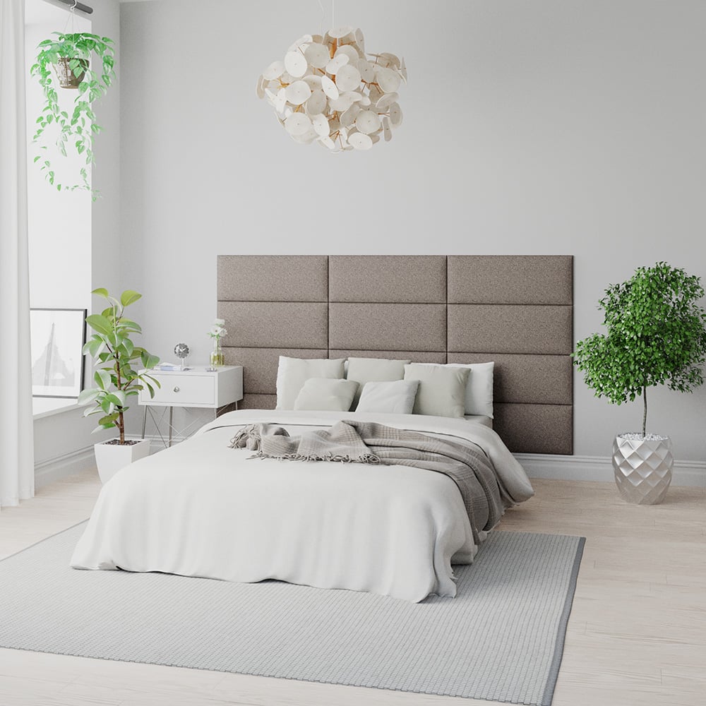 Aspire EasyMount Mineral Yorkshire Knit Upholstered Wall Mounted Headboard Panels 8 Pack Image 1