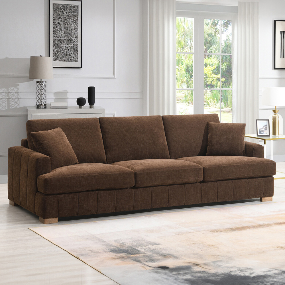 Arden Sofa Brown 3 Seater Image 1