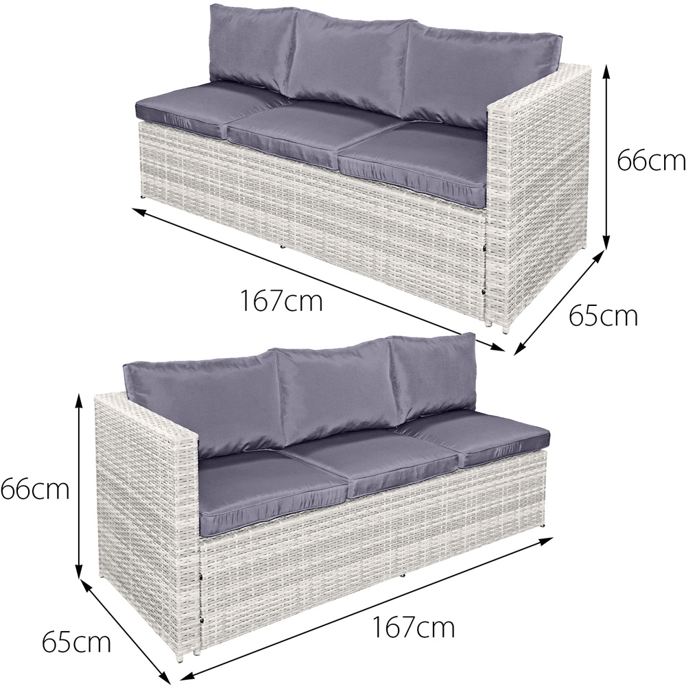 Oseasons Malta 10 Seater Sandy White and Deep Purple Rattan U-Shaped Sofa Set with Firepit Image 5