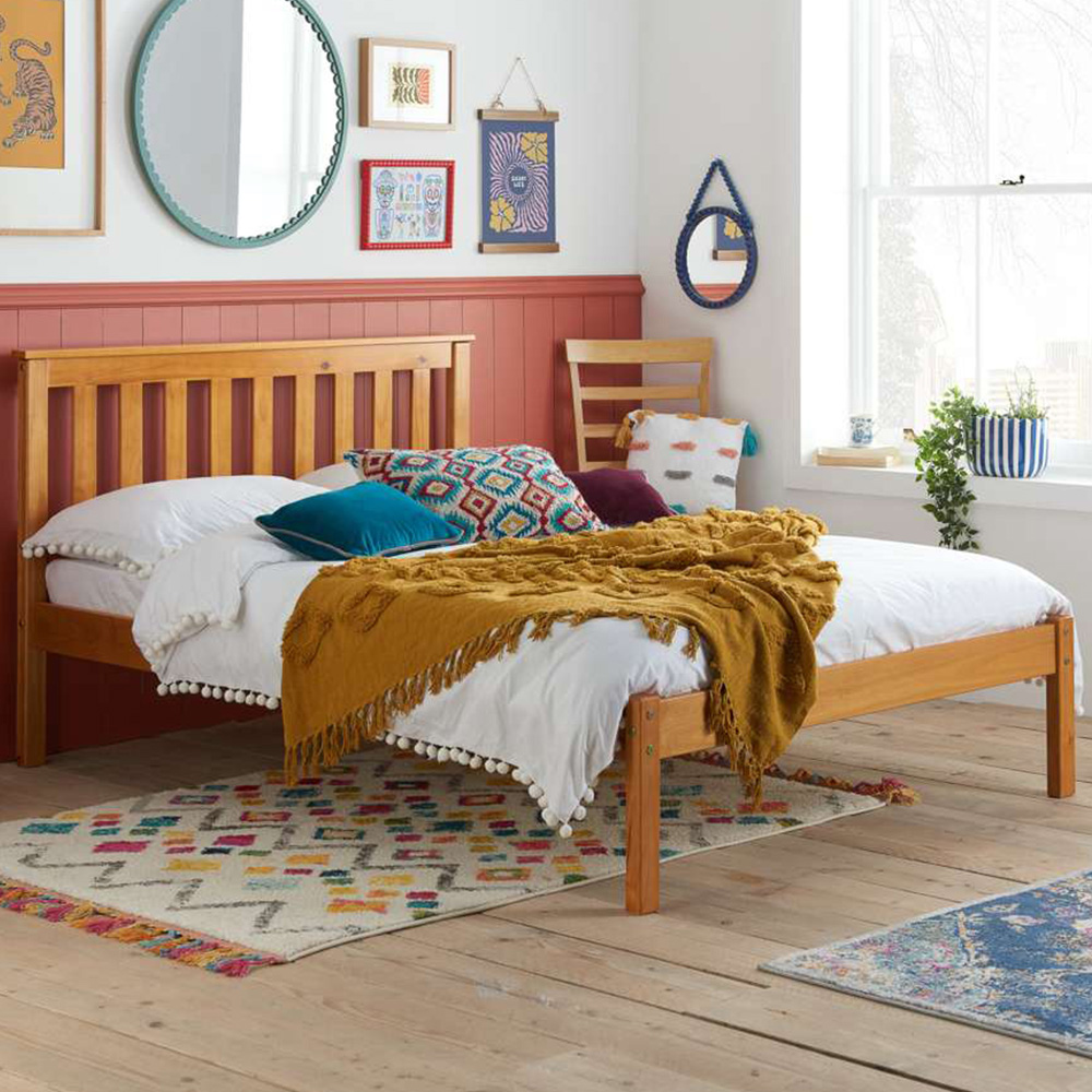 Denver Double Pine Wooden Bed Image 1