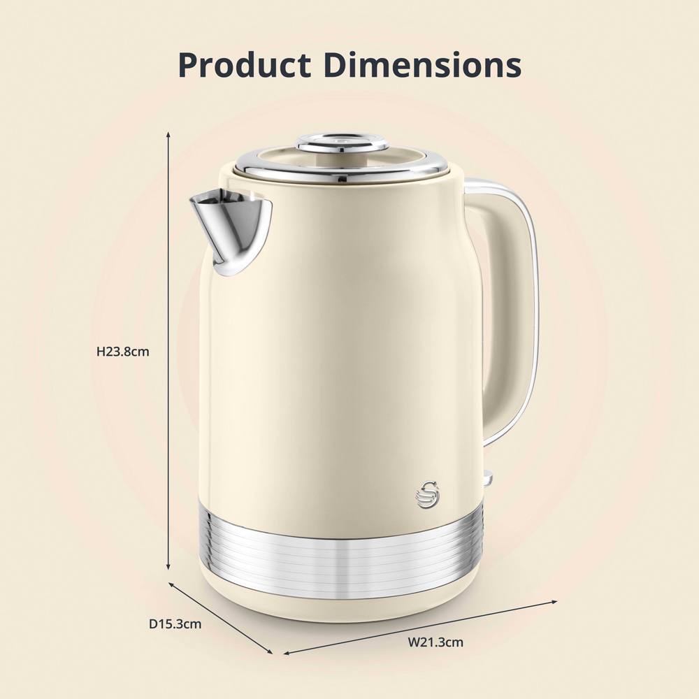 Swan Retro Revive Cream Rapid Boil 1.7L Jug Kettle Image 9