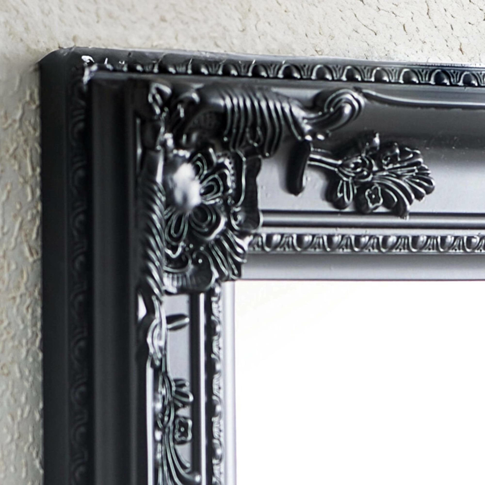 Julian Bowen Palais Black Baroque-Inspired Wooden Full Length Dressing Mirror 130 x 40cm Image 4