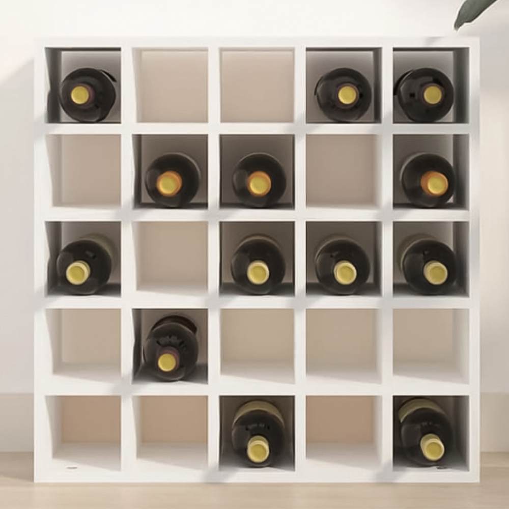 vidaXL 25 Bottle White Freestanding Wine Cabinet Image 1
