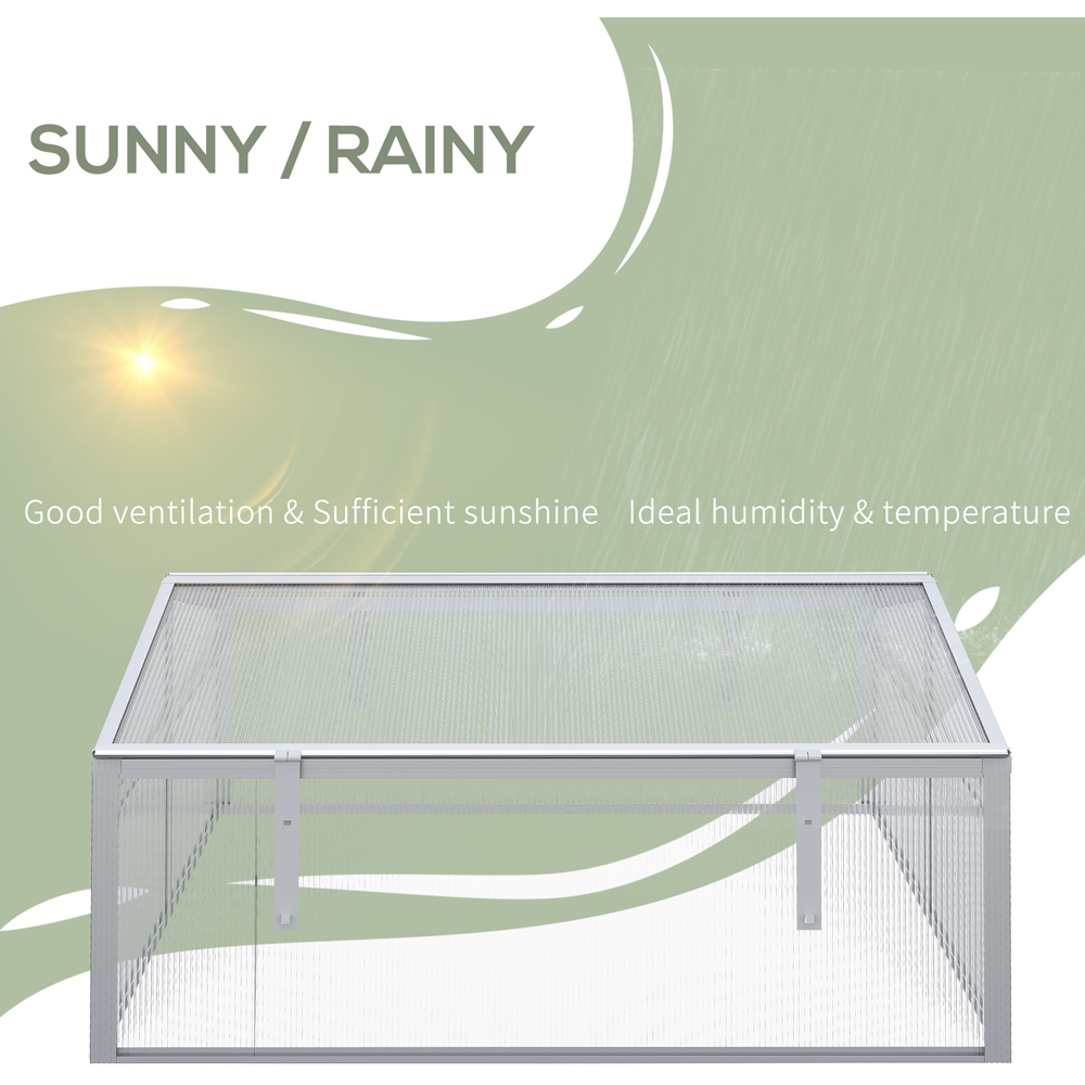 Outsunny 2 Level Adjustable Roof Aluminium Cold Frame Image 6