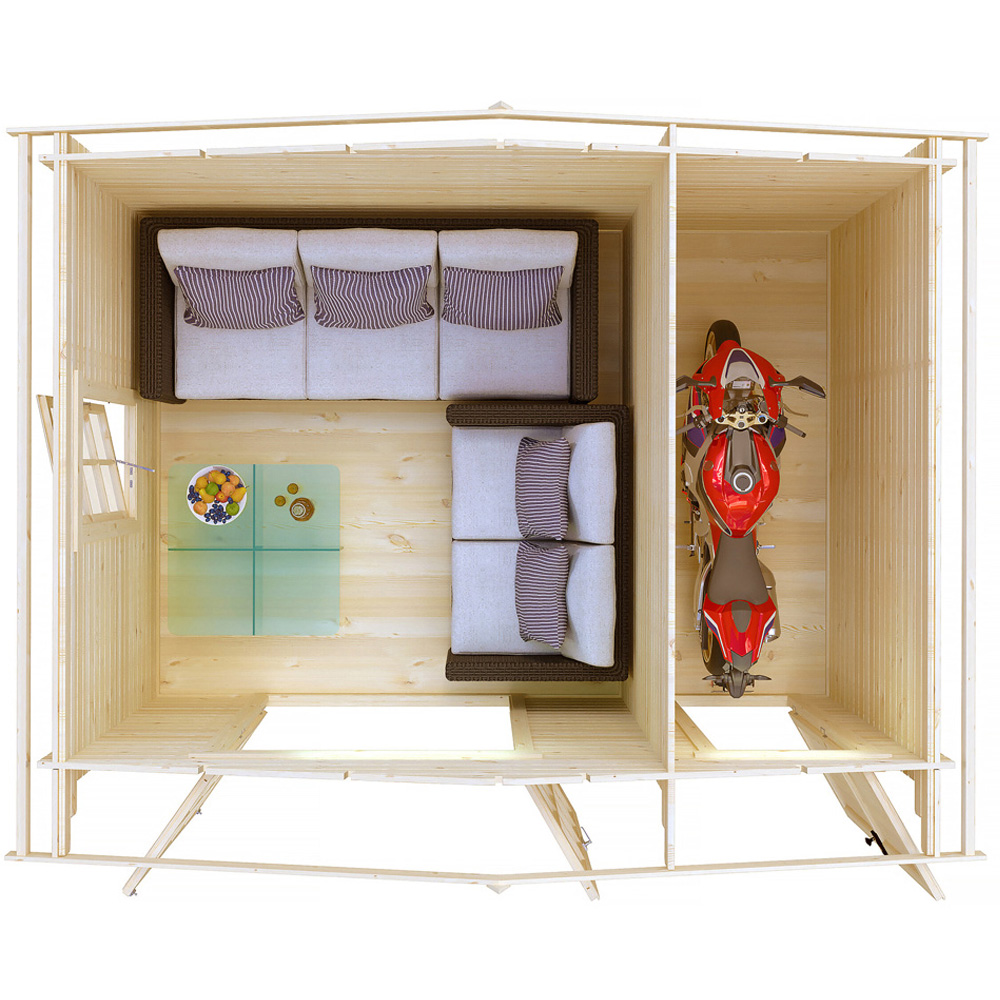 Shire Bourne 14 x 10ft Dual-Purpose Apex Garden Log Cabin with Integral Storage Image 3