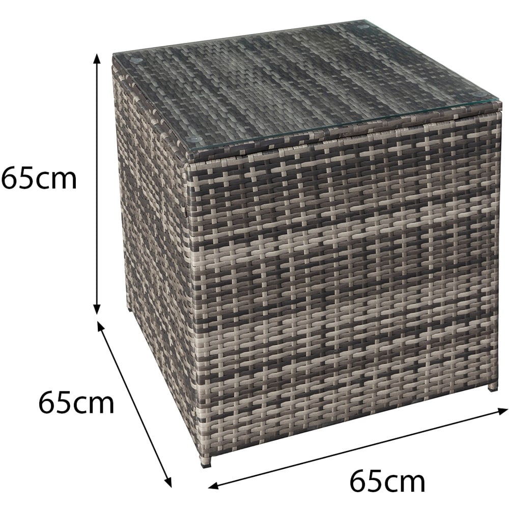 Oseasons Malta 8 Seater Grey Walnut Rattan Rising Firepit Corner Sofa Set with 2 Footstool Image 5