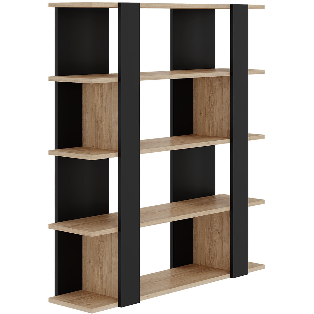 Decortie Tita Black and Dark Oak Effect Bookcase Image 2