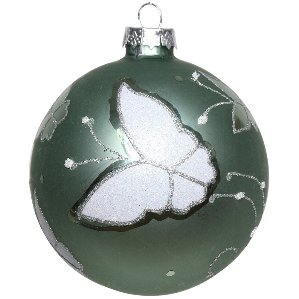 Single Mistletoe Cottage White Butterfly and Floristry Bauble in Assorted styles Image