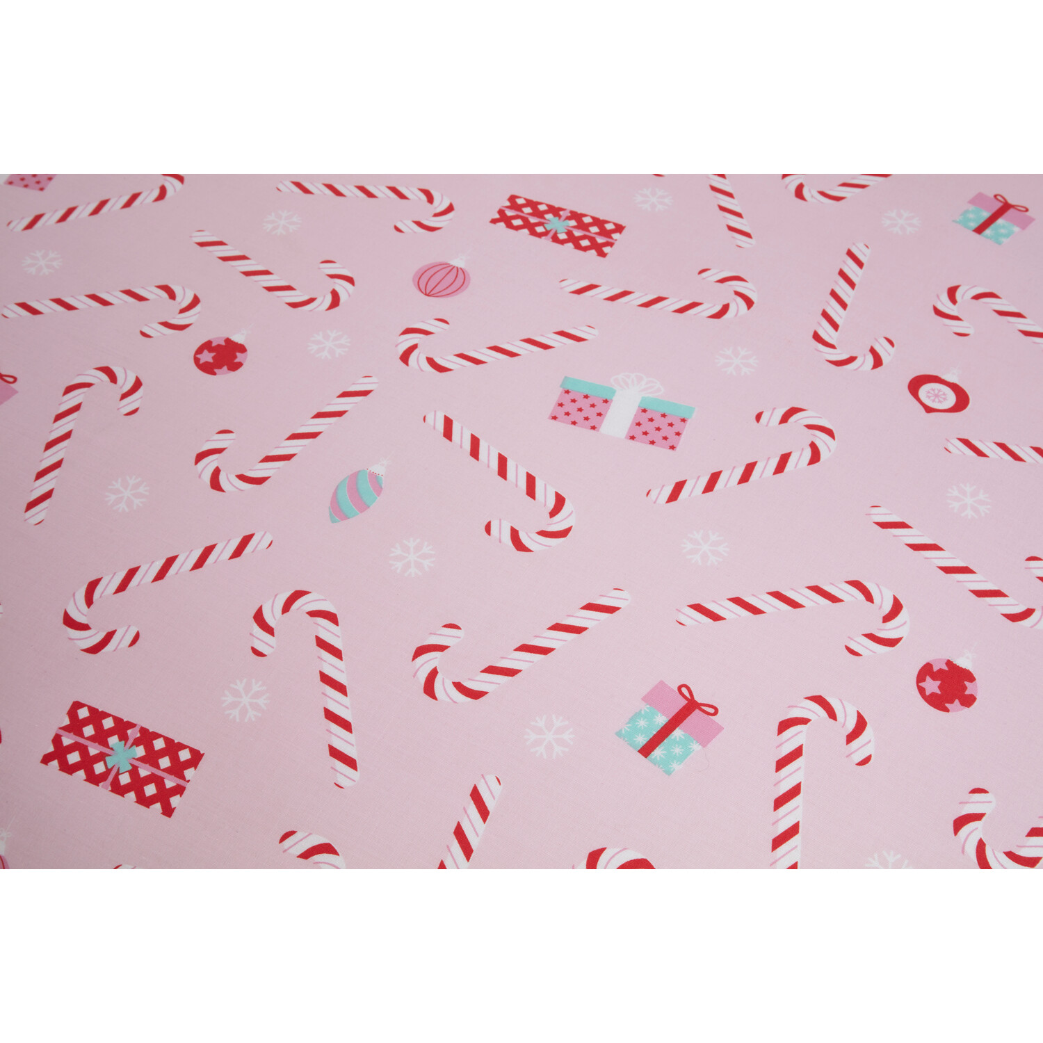 Candy Canes Duvet Cover and Pillowcase Set - Blush / Double Image 5