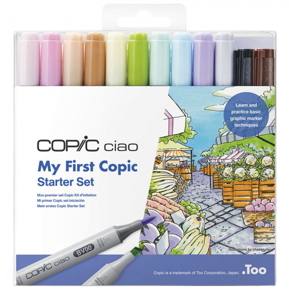 Copic My First Copic Multicoloured Marker Pen with Multiliner 12 Pack Image 1