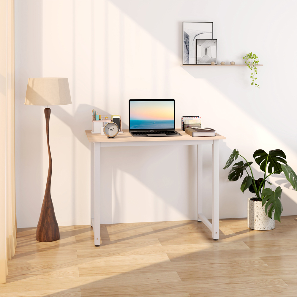 HOMCOM Metal Frame Modern Computer Desk White Image 7