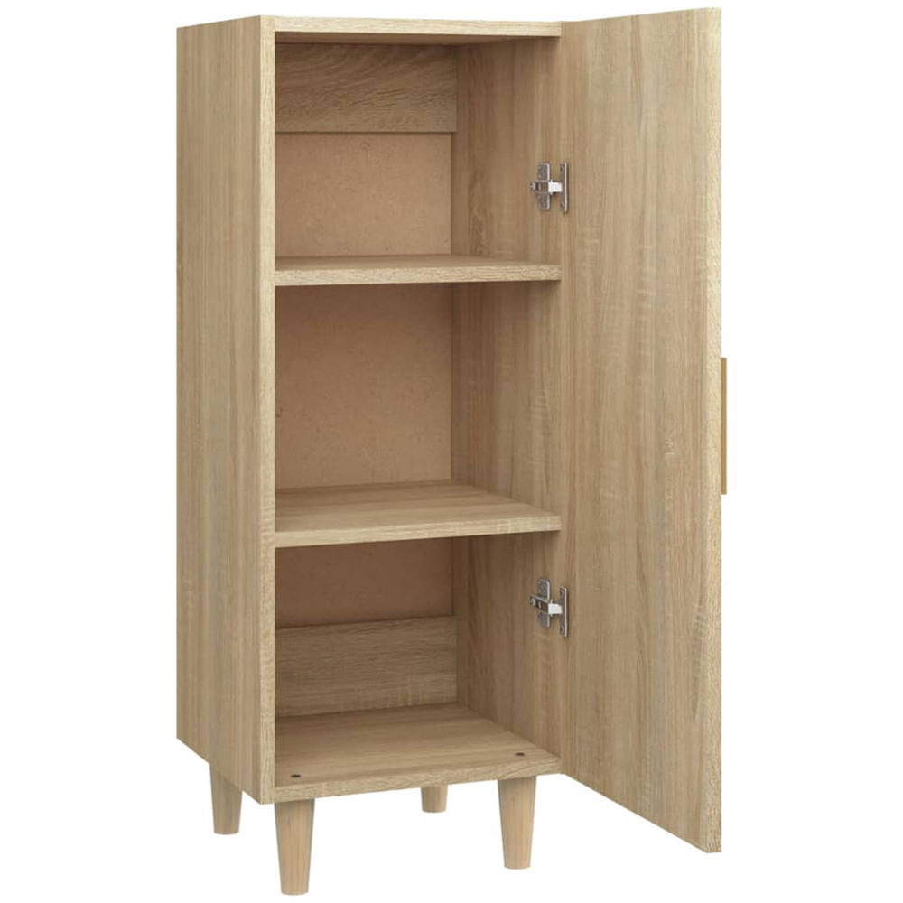 vidaXL Single Door Sonoma Oak Sideboard with Wooden Legs Image 7