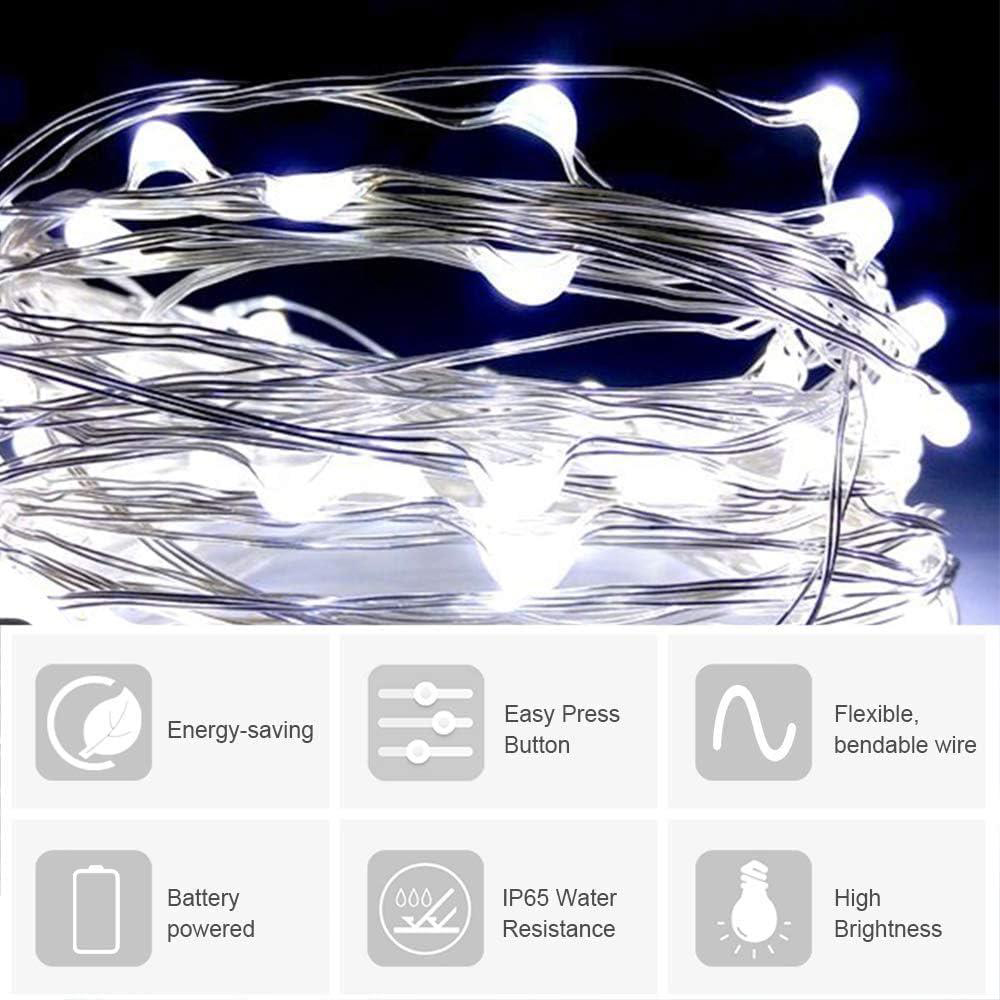 Shatchi 100 Cool White LED Silver Copper Wire Christmas String Light 10m 2 Pack Image 3