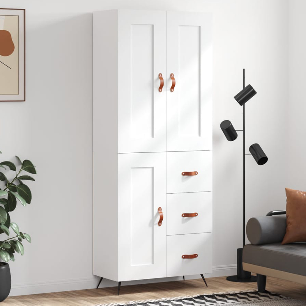 vidaXL 3 Door 3 Drawer White Highboard Image 1