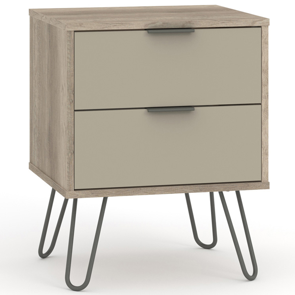 Augusta 2 Drawer Driftwood Bedside Table Image 3