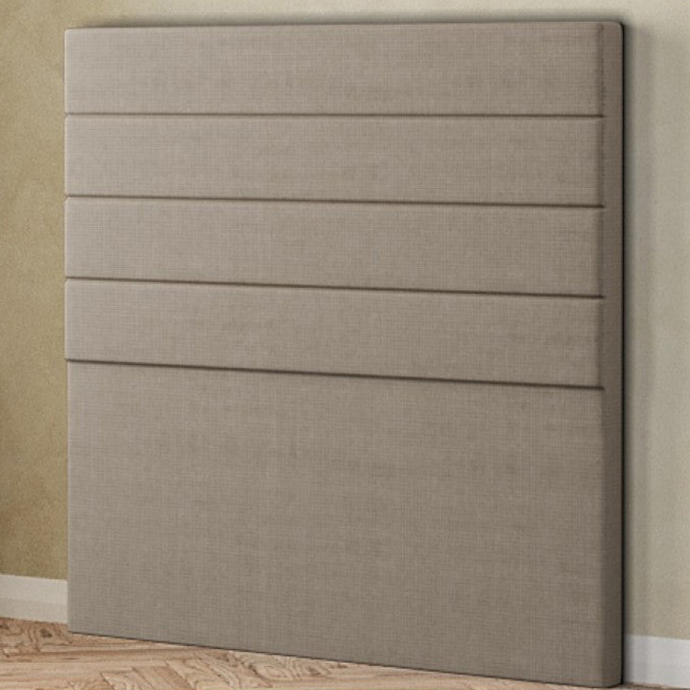 Eleganza George King Size Beige Linen Floor Standing Headboard Image 1