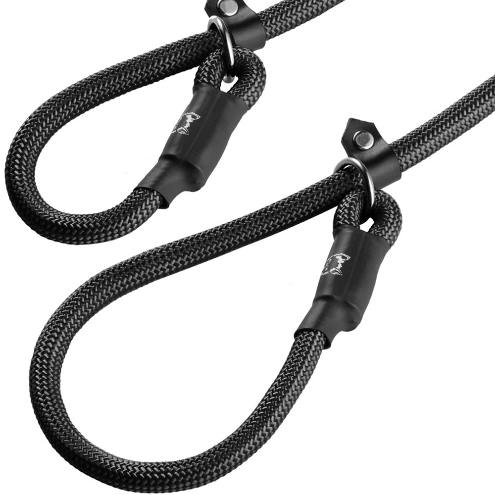 Bunty Medium 8mm Black Rope Slip-On Lead For Dogs Image 2