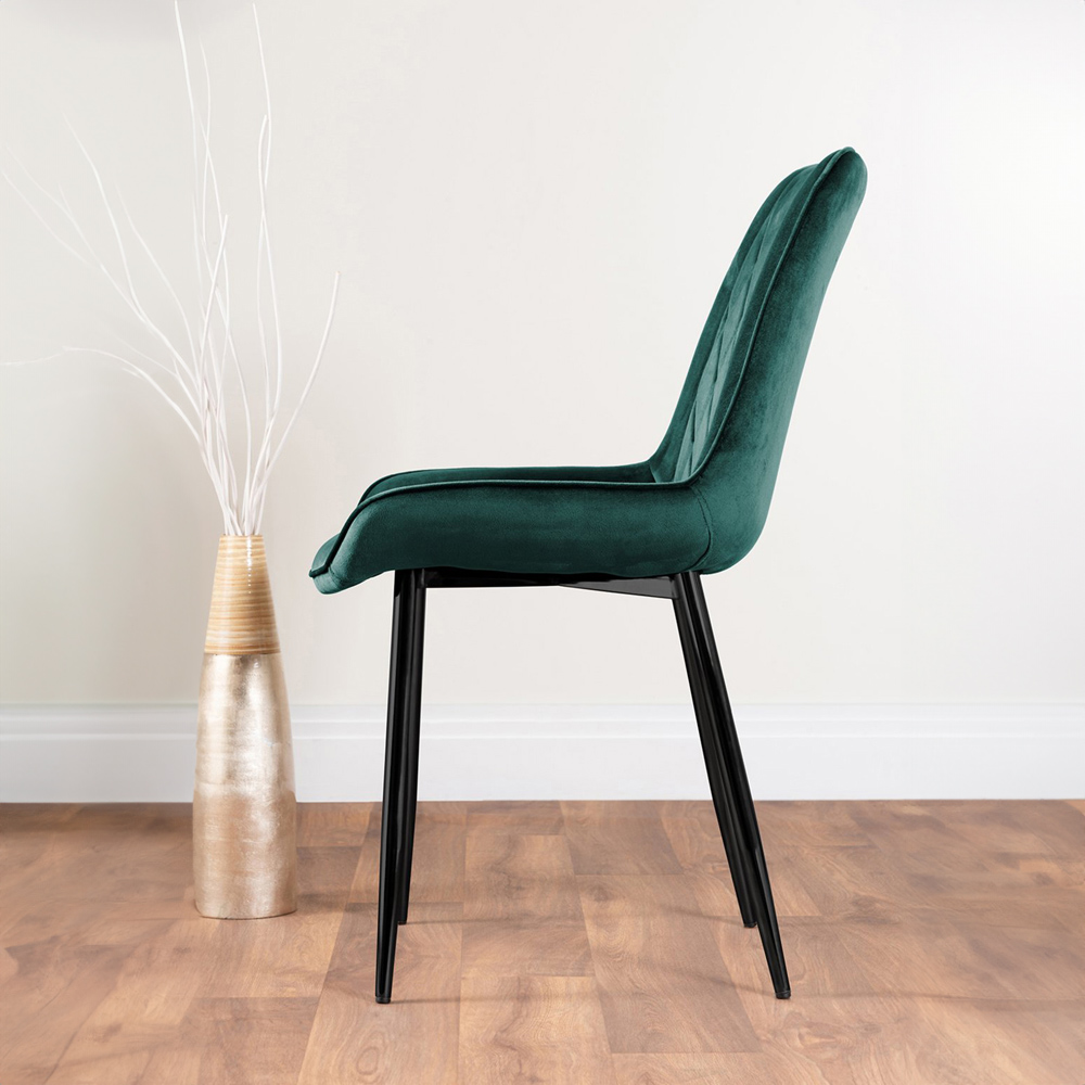 Furniturebox Molini Cesano 6 Seater Dining Set Black Gloss and Green Image 4