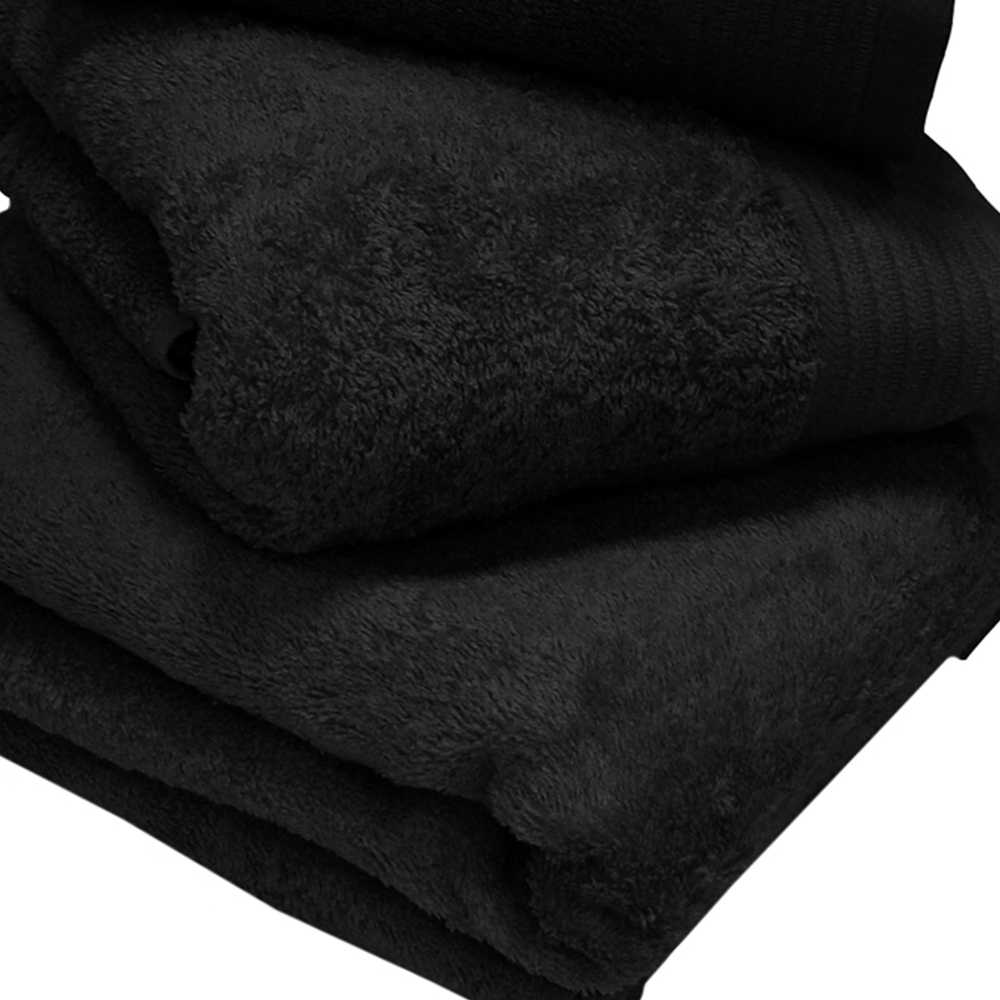 Rapport Home Chatsworth Super Soft and Absorbent Cotton Black Bath Sheet Image 3