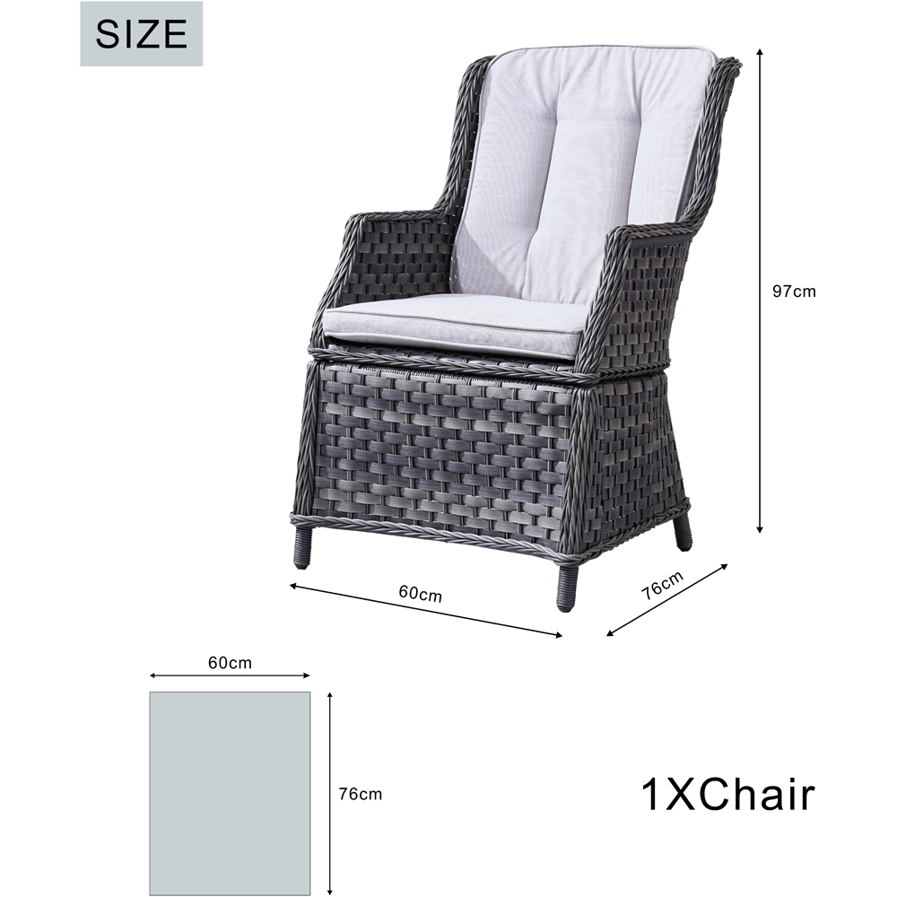 Direct Wicker Set of 2 Grey Double-Woven PE Rattan Aluminium Garden Chairs Image 7