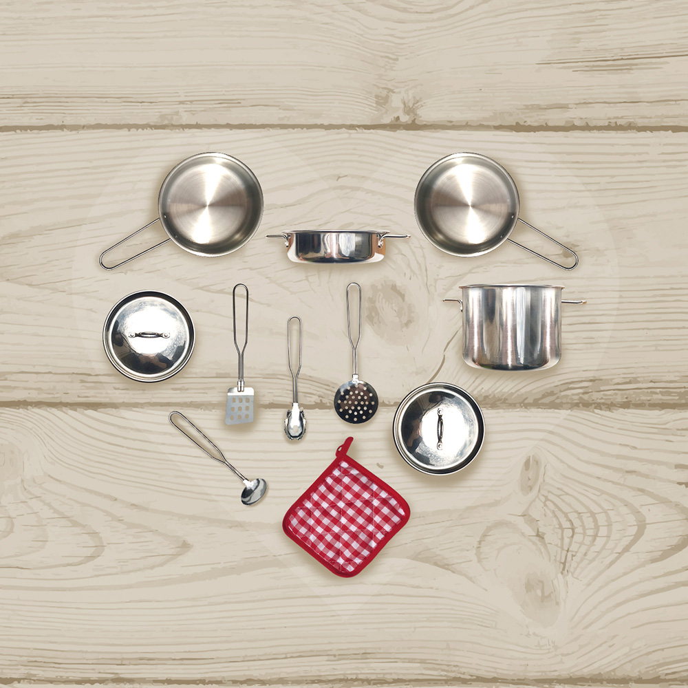 Teamson Kids Little Chef Frankfurt Multicolour Stainless Steel Cooking Accessory Play Set Image 4