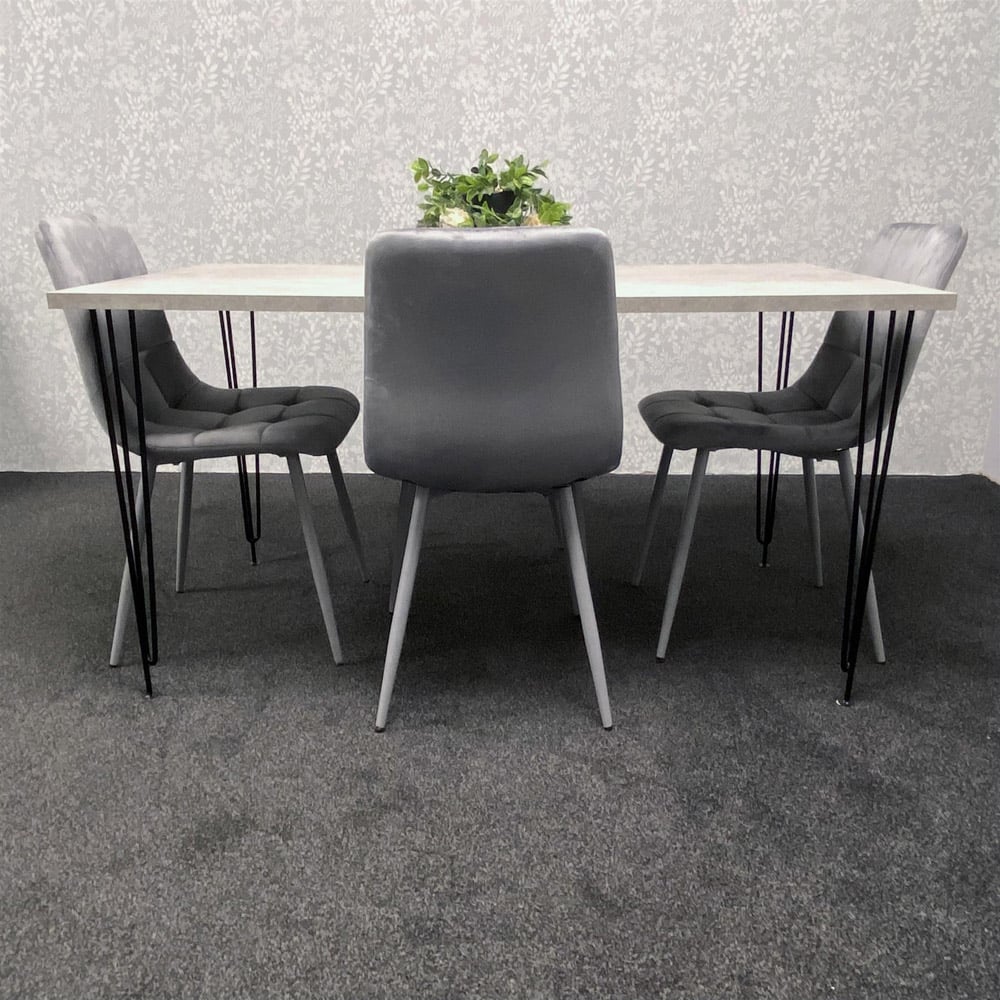 Kosy Koala 4 Seater Grey Dining Table Set Image 7
