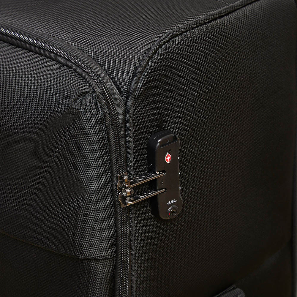 Rock Luggage Paris Set of 3 Black Softshell Suitcases Image 5