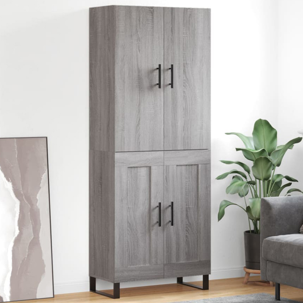 vidaXL 4 Door Grey Sonoma Highboard Image
