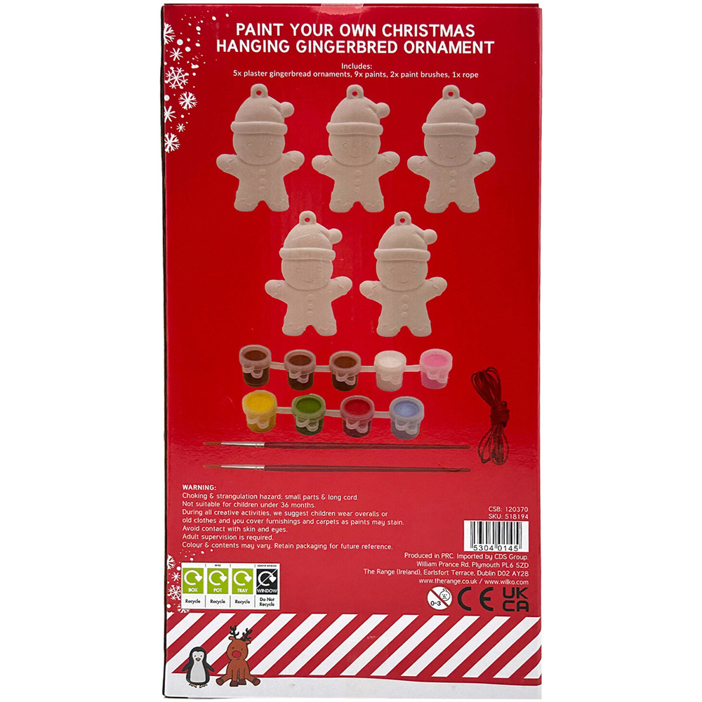 Paint Your Own Hanging Gingerbread Ornaments Kit Image 2