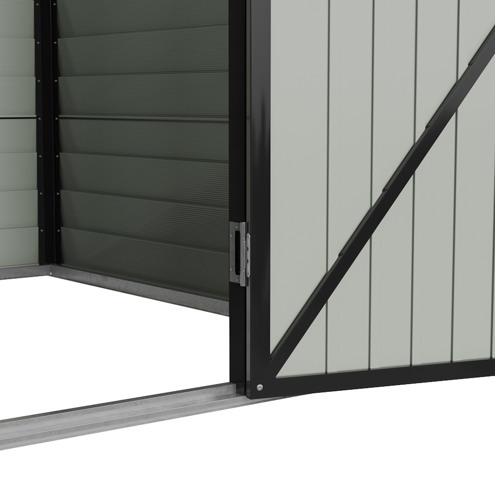 Living and Home 8 x 5.7ft Black Metal Apex Roof Garden Storage Shed Image 4